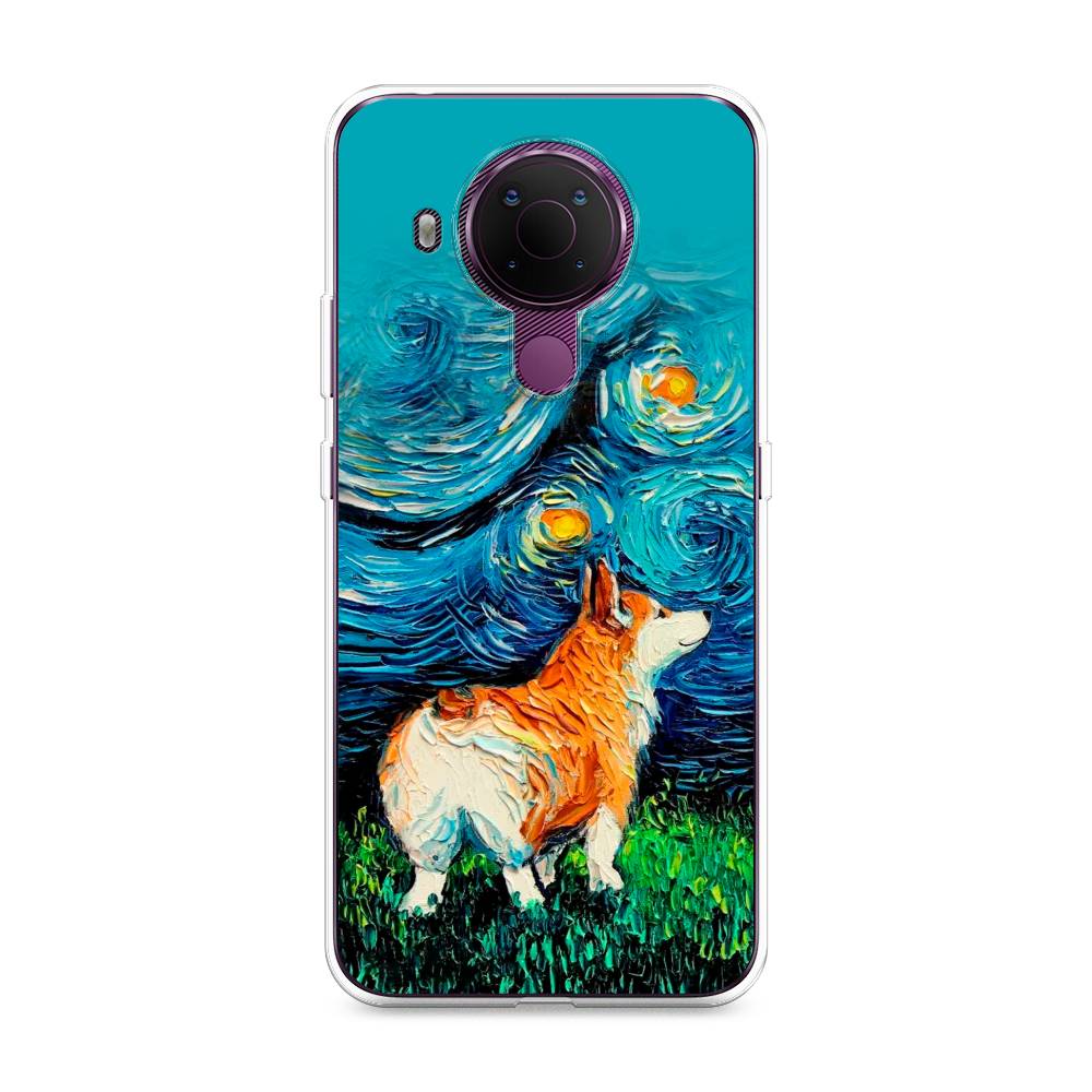

Чехол на Nokia 5.4 "Корги звёздная ночь", Коричневый;белый;зеленый, 123650-1