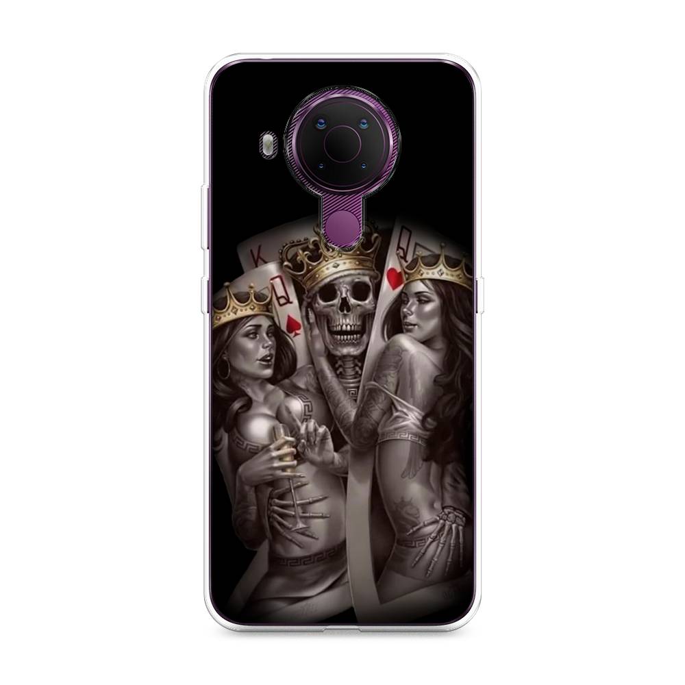 

Чехол на Nokia 5.4 "Карты король и королевы", Серый;желтый, 123650-6