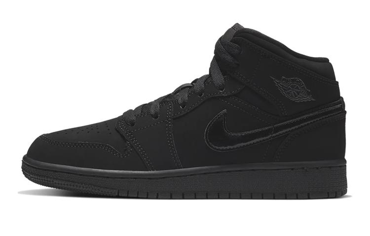 

Кеды унисекс Jordan Air Jordan 1 Mid GS черные 36.5 EU, Черный, Air Jordan 1 Mid GS