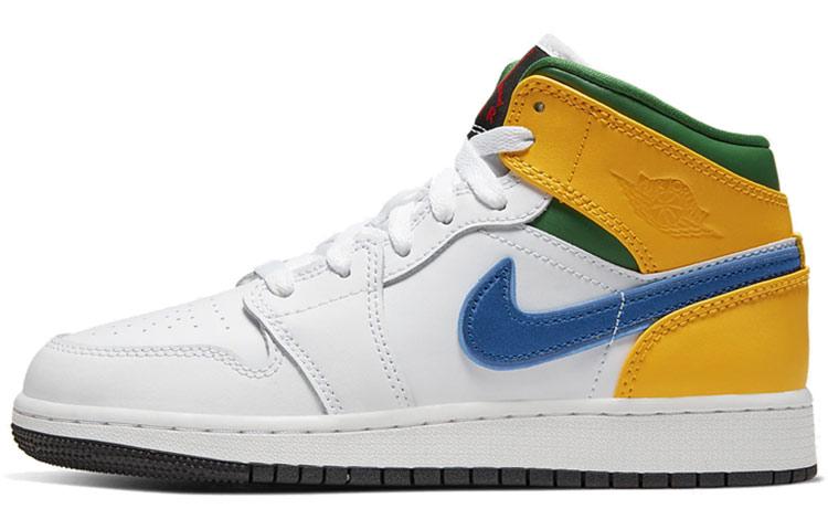 

Кеды унисекс Jordan Air Jordan 1 Mid GS белые 35.5 EU, Белый, Air Jordan 1 Mid GS