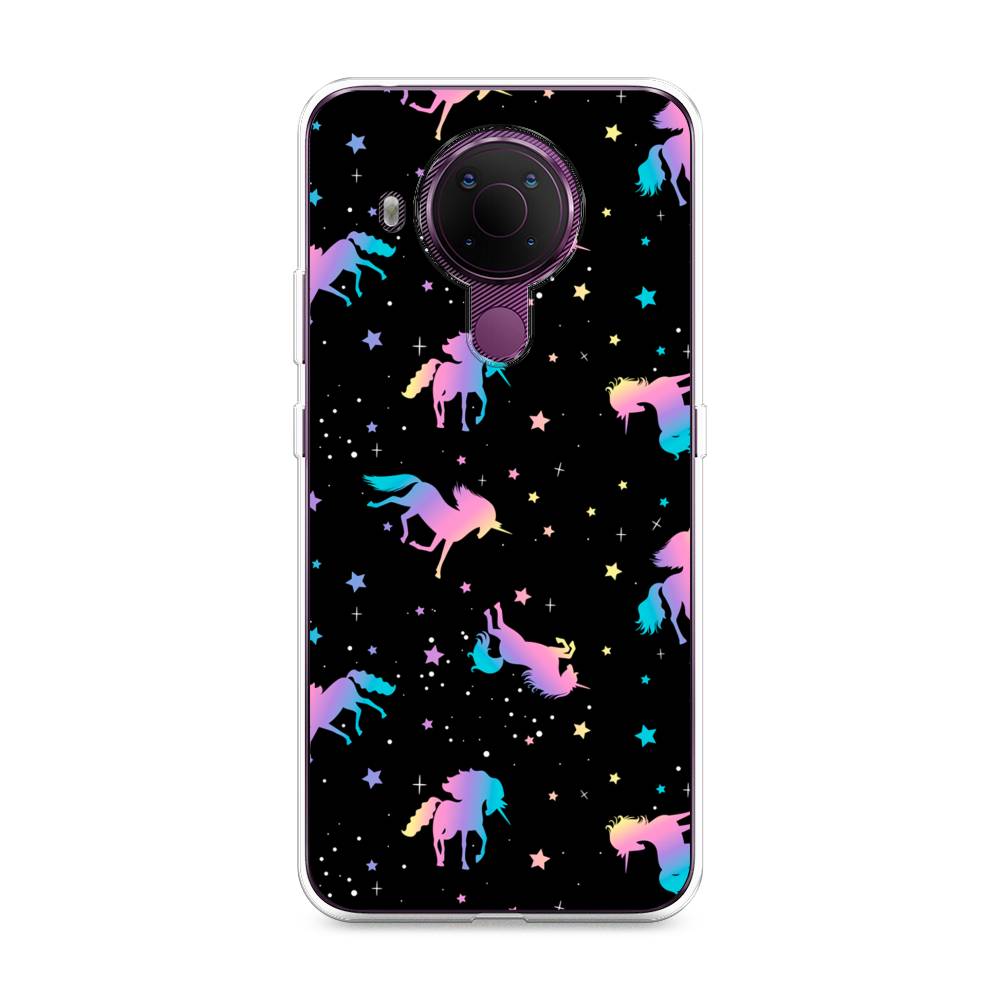 

Чехол на Nokia 5.4 "Единороги градиент", Черный;розовый;голубой, 123650-1