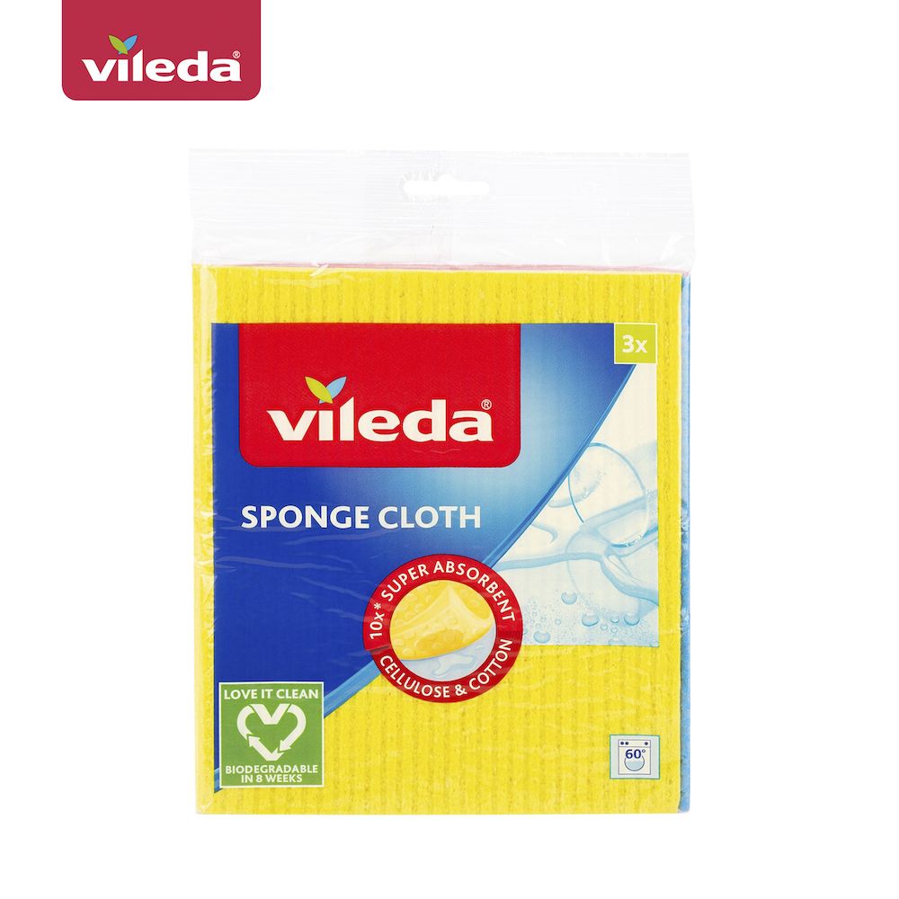 

Салфетки для уборки Vileda SPONGE CLOTH 169544ММ 3 шт, SPONGE CLOTH