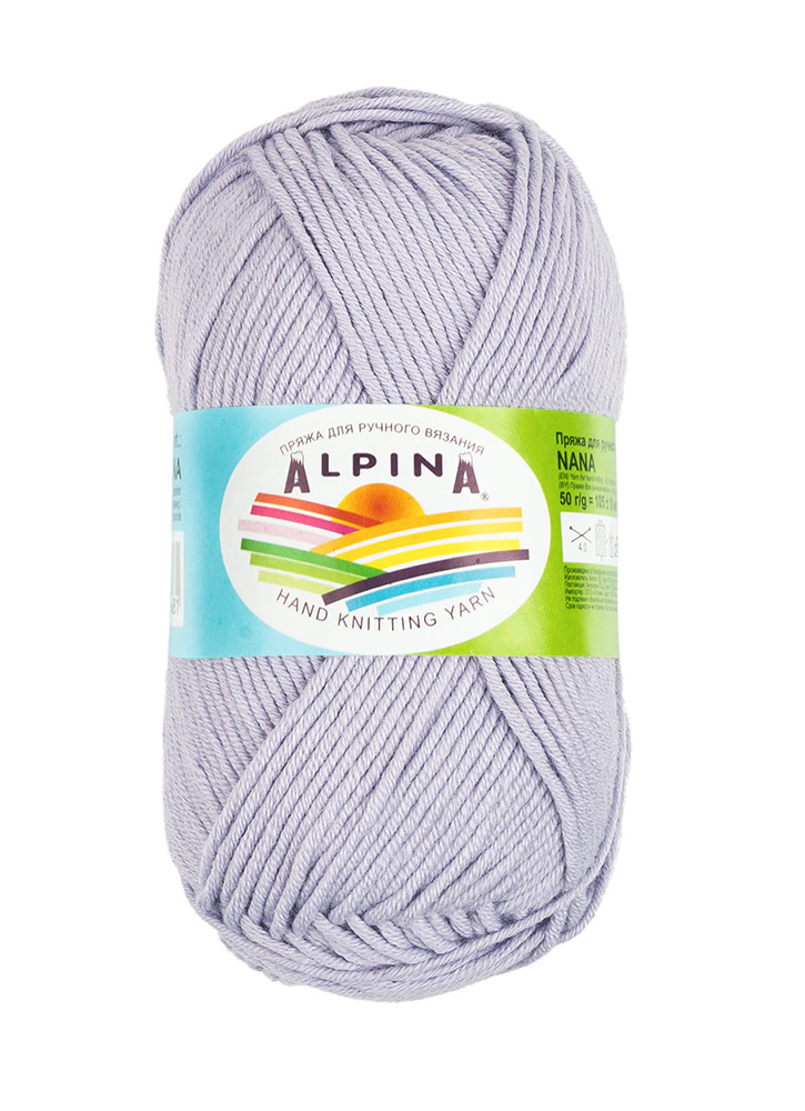 

Alpina Nana, хлопок, полиамид, 10х50 г, 105 м, цвет 04 сиренево-голубой