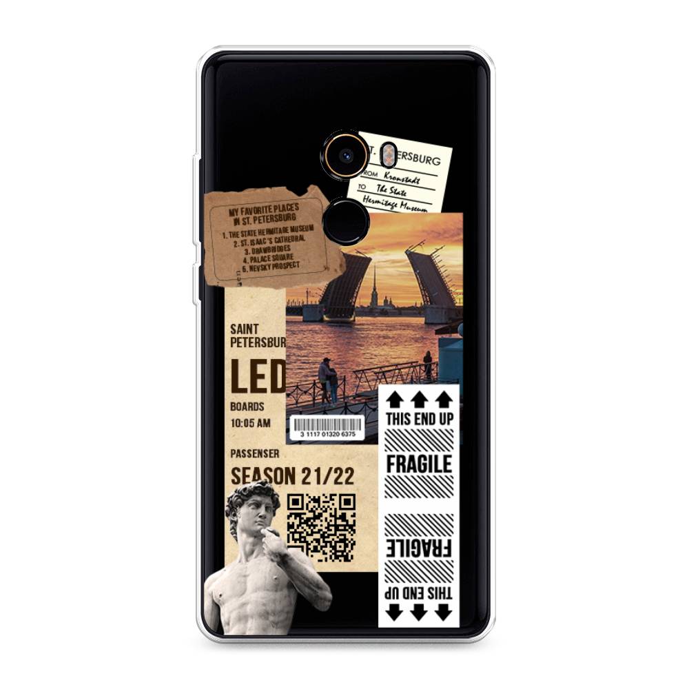 

Чехол на Xiaomi Mi Mix 2 "Санкт-Петербург коллаж", Коричневый;бежевый;белый, 32550-6