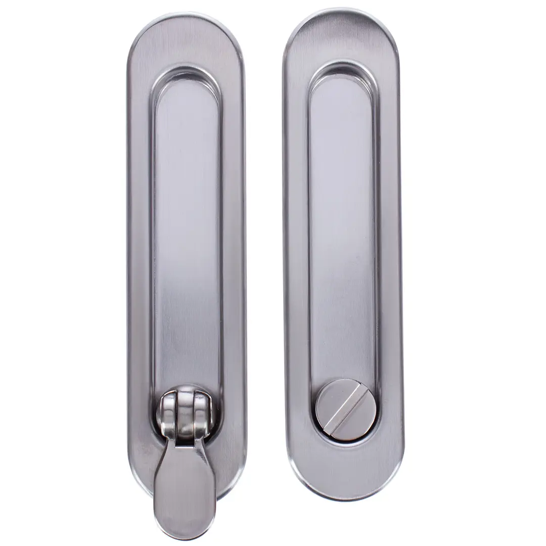 Ручка для раздвижных дверей с механизмом SH011-BK SN-3, цвет матовый никель набор для раздвижных дверей armadillo sh011 bk gp 2 золото 26669