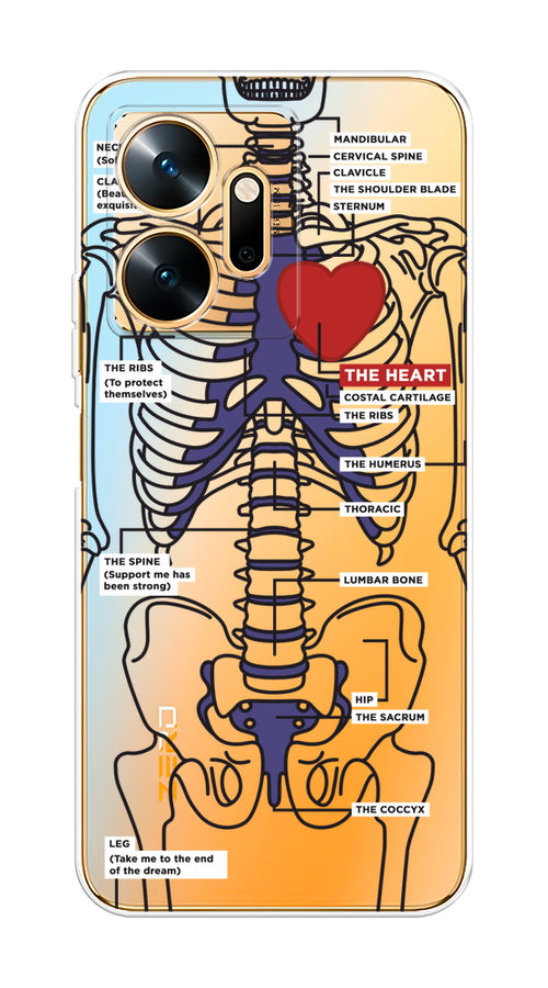 

Чехол на Infinix Zero 20 "Скелет человека", Прозрачный;синий;красный, 3102550-1