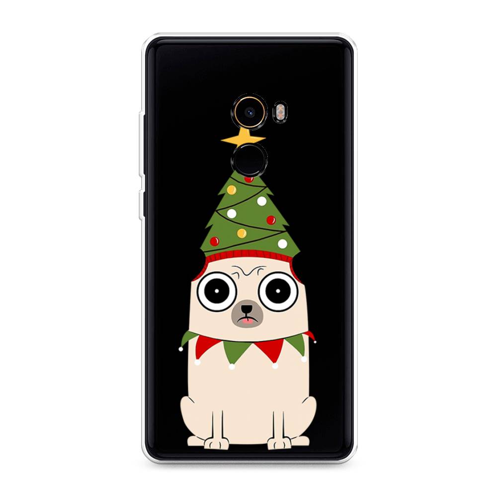 

Чехол на Xiaomi Mi Mix 2 "Собачка с ёлочкой", Бежевый;красный;зеленый, 32550-1