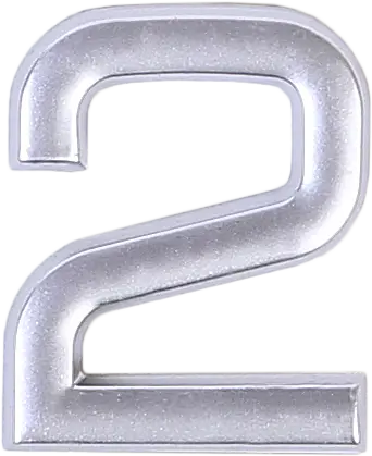 Цифра «2» самоклеящаяся 40х32 мм пластик цвет матовое серебро
