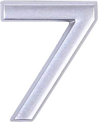 Цифра «7» самоклеящаяся 40х32 мм пластик цвет матовое серебро