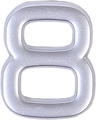 Цифра «8» самоклеящаяся 40х32 мм пластик цвет матовое серебро