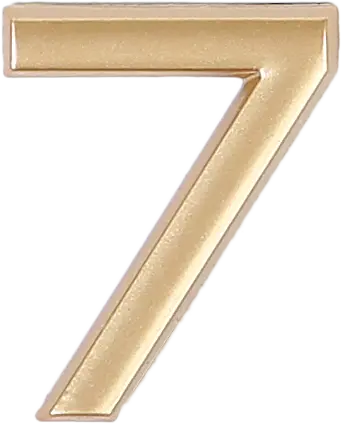 Цифра «7» самоклеящаяся 40х32 мм пластик цвет матовое золото прописи пишем буквы и цифры