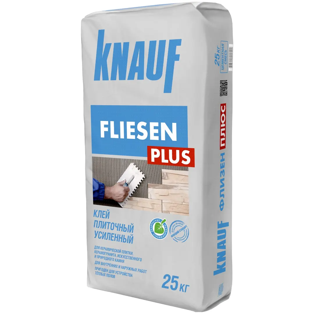 Клей для плитки усиленный Knauf Флизен Плюс, 25 кг клей для плитки knauf