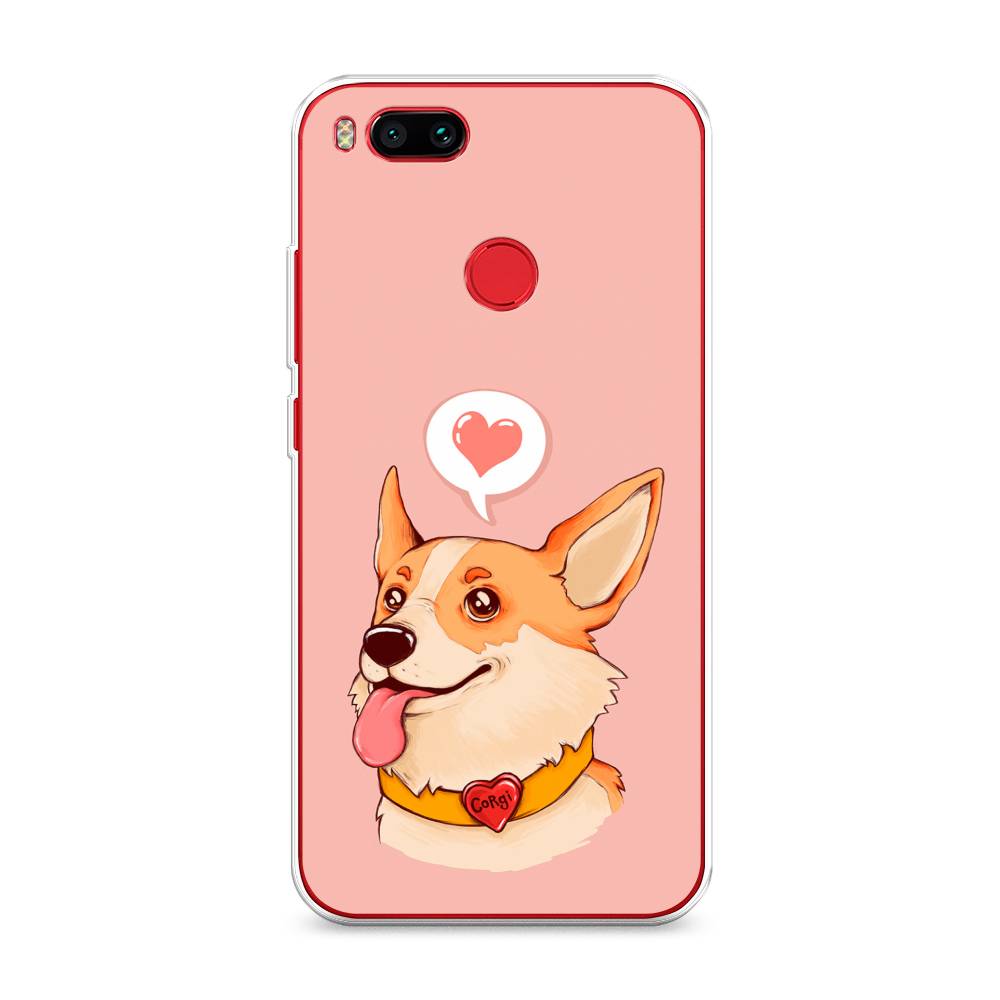 

Чехол на Xiaomi Mi A1"Корги язык", Розовый;коричневый, 32650-1