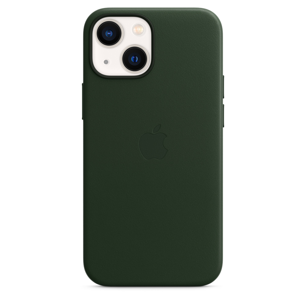 фото Чехол apple для iphone 13 mini leather case magsafe sequoia green (mm0j3ze/a)