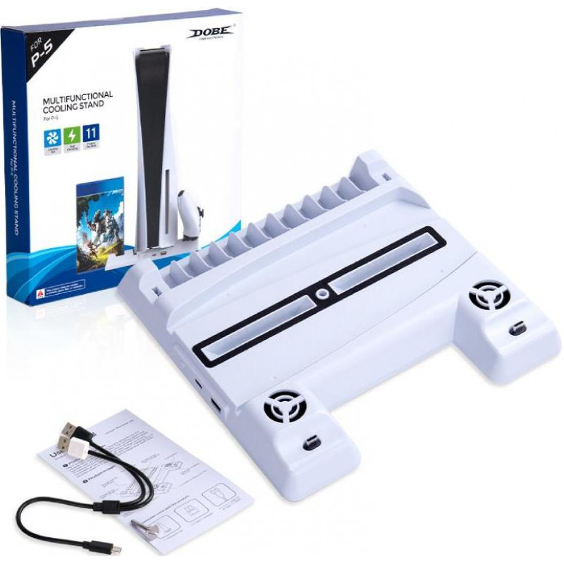 

Вертикальная подставка Dobe Multifunctional Cooling Stand для PS5 (TP5-0593) (Белая)