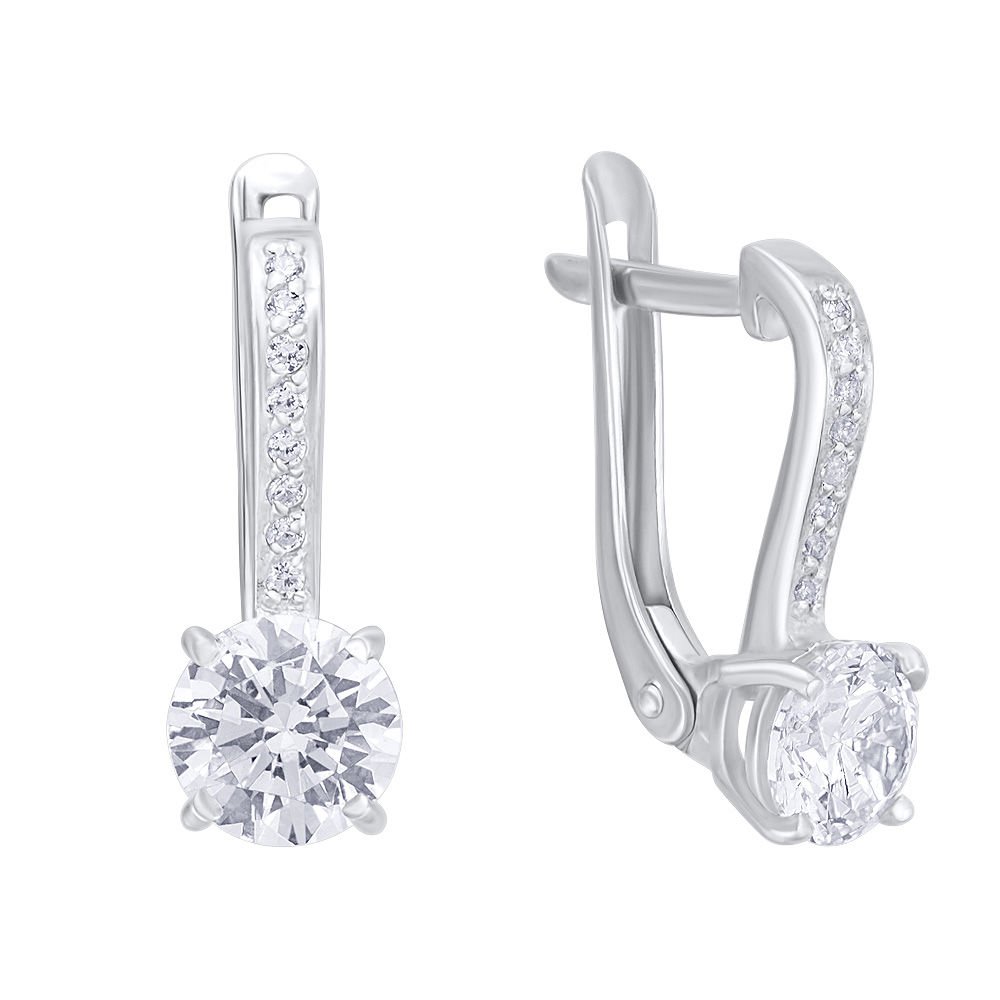 

Серьги из серебра 585Gold 702004745, фианит, 702004745