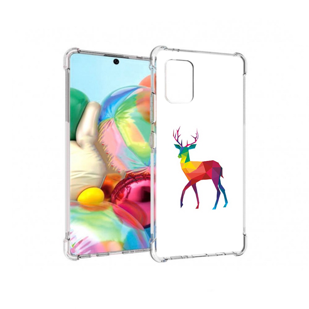 

Чехол MyPads Tocco для Samsung Galaxy A71 геометрический олень (PT226912.529.286), Прозрачный, Tocco