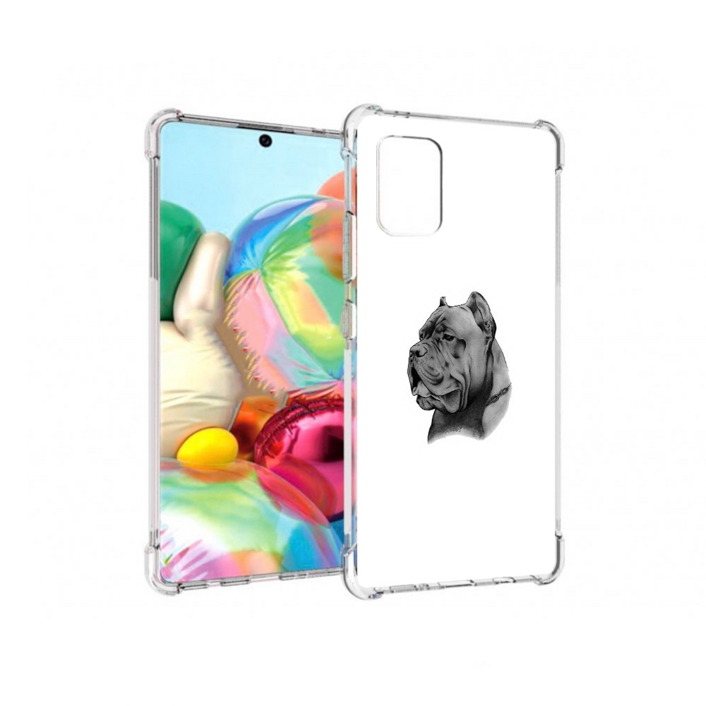 

Чехол MyPads Tocco для Samsung Galaxy A71 грозный бульдог (PT226912.529.300), Прозрачный, Tocco