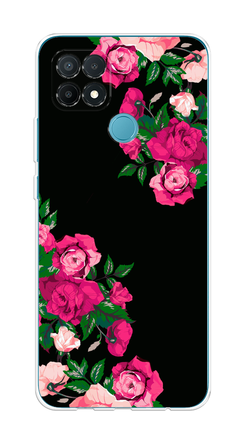 

Чехол на Oppo A15/A15s "Розы фуксия", Черный;розовый;зеленый, 255650-1