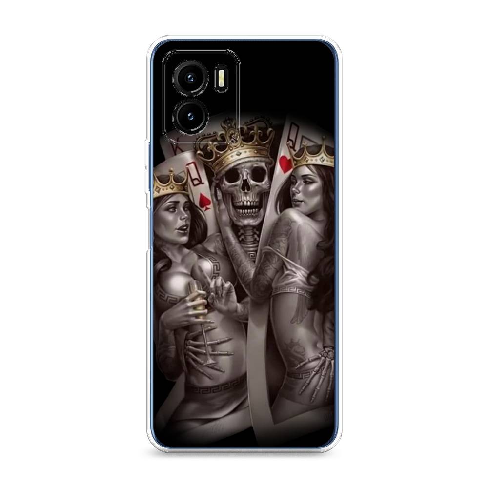 

Чехол для Vivo Y15s "Карты король и королевы", Серый;желтый, 265650-6
