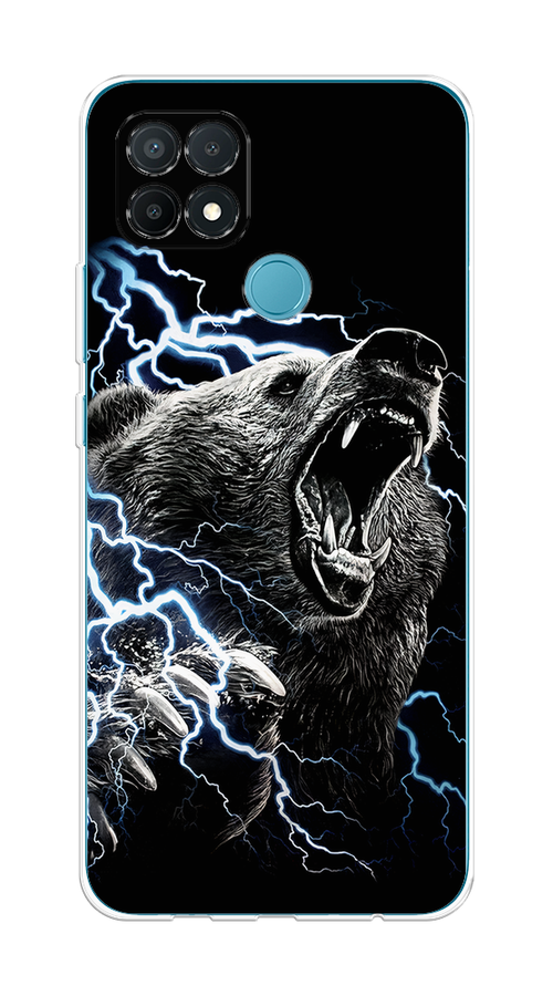 

Чехол на Oppo A15/A15s "Гроза и медведь", Черный;серый;серебристый, 255650-1