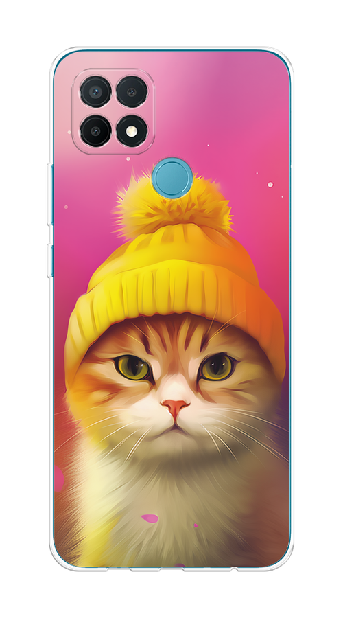 

Чехол на Oppo A15/A15s "Котик в шапочке", Розовый;желтый;бежевый, 255650-1