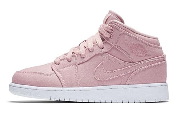 

Кеды унисекс Jordan Air Jordan 1 Mid GS розовые 38.5 EU, Розовый, Air Jordan 1 Mid GS