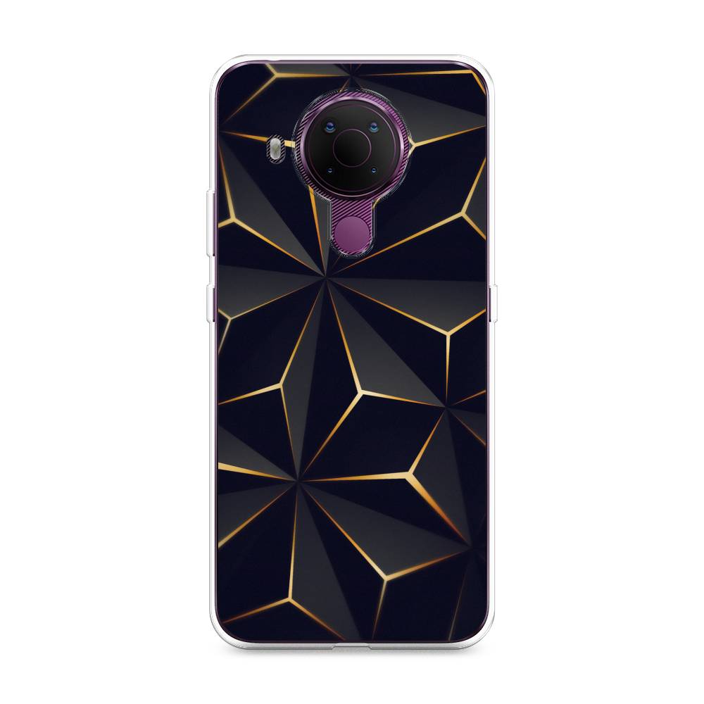 

Чехол на Nokia 5.4 "Черные полигоны", Золотистый;черный, 123650-3