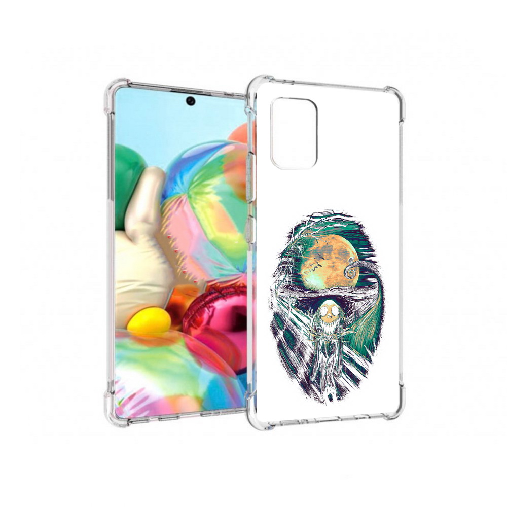 

Чехол MyPads Tocco для Samsung Galaxy A71 зубастое существо абстракция (PT226912.529.370), Прозрачный, Tocco