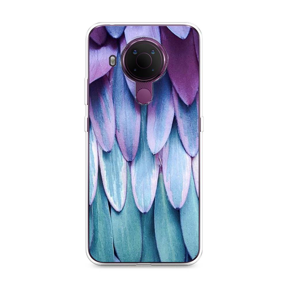 

Чехол на Nokia 5.4 "Синее перо", Фиолетовый;голубой, 123650-3