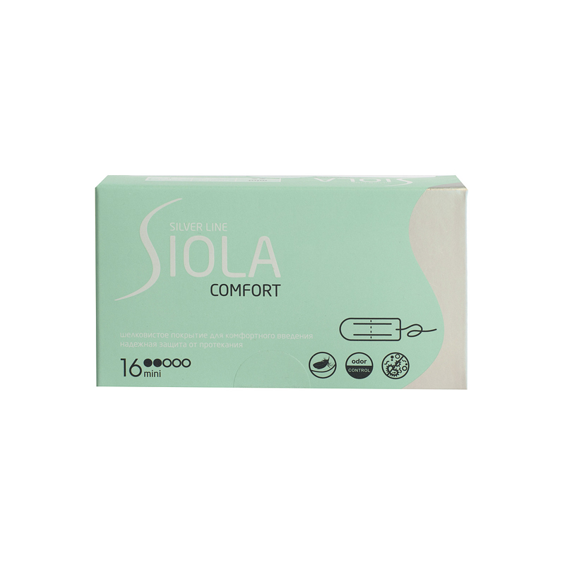 Тампоны Siola Silver Line Mini Comfort 2 капель 16 шт тампоны с аппликатором lp care mini 8 шт