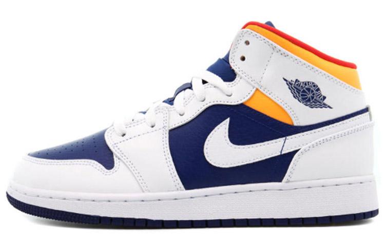 

Кеды унисекс Jordan Air Jordan 1 Mid GS белые 36.5 EU, Белый, Air Jordan 1 Mid GS