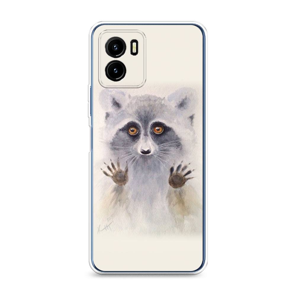 

Чехол для Vivo Y15s "Енот за стеклом", Бежевый;серый, 265650-4