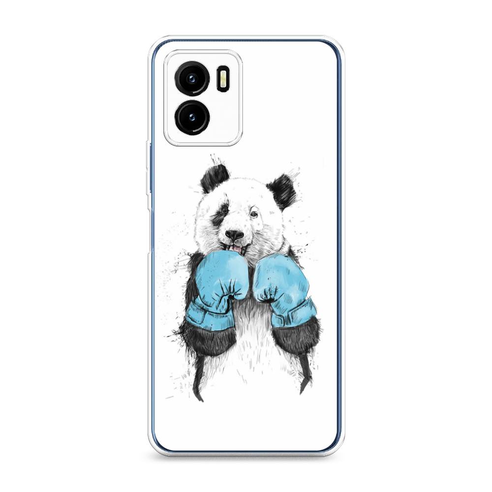 

Чехол для Vivo Y15s "Панда боксер", Голубой;белый;серый, 265650-1