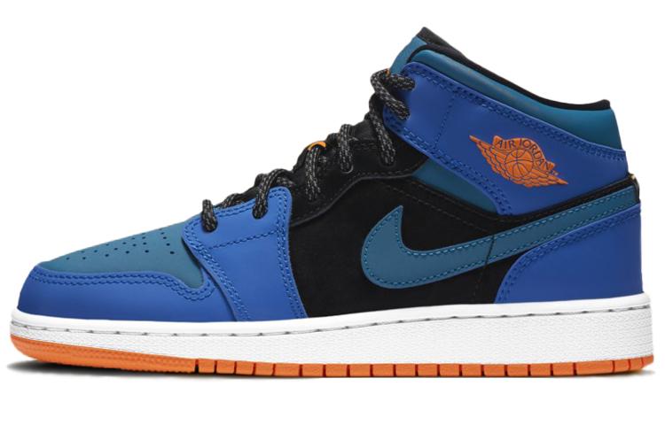 

Кеды унисекс Jordan Air Jordan 1 Mid GS синие 38.5 EU, Синий, Air Jordan 1 Mid GS