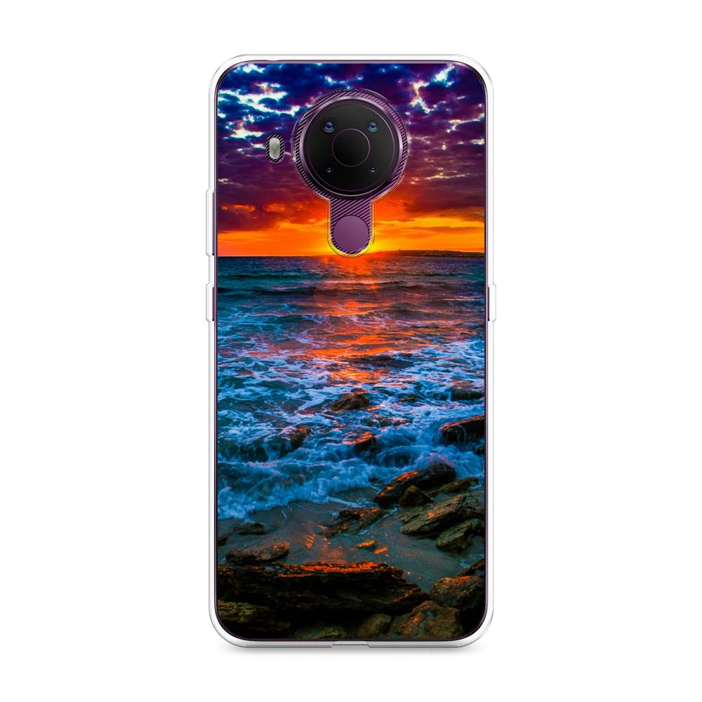 

Чехол на Nokia 5.4 "Закат 1", Оранжевый;синий, 123650-2