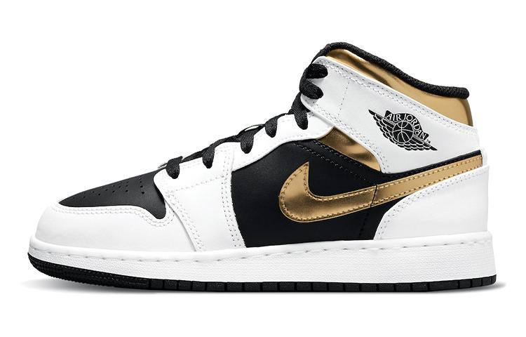 

Кеды унисекс Jordan Air Jordan 1 Mid GS белые 36.5 EU, Белый, Air Jordan 1 Mid GS
