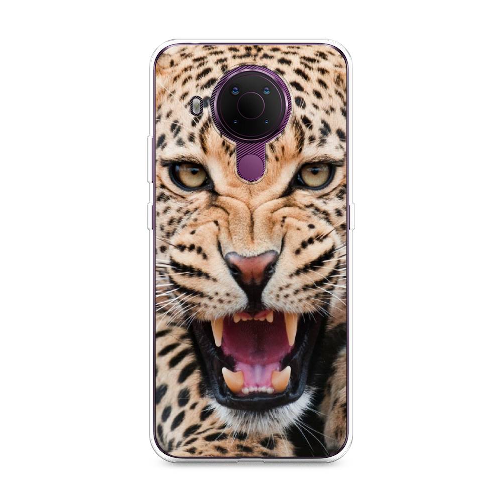 

Чехол на Nokia 5.4 "Леопард 3d", Бежевый;черный, 123650-6