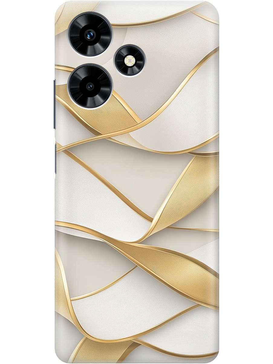 

Силиконовый чехол на Infinix Hot 30 с принтом "Волны из золота", Прозрачный;белый;золотистый, 773940131