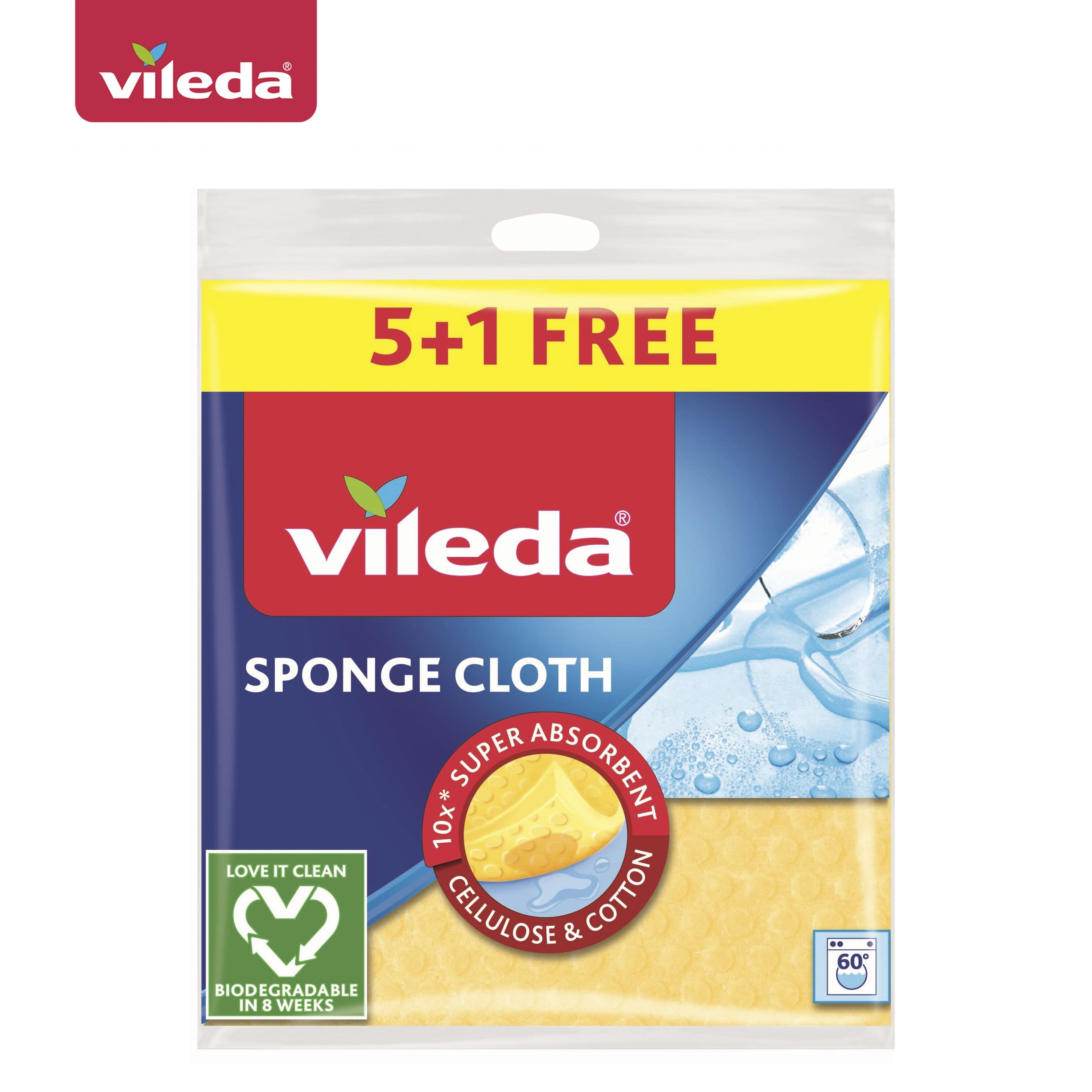 

Салфетки для уборки Vileda SPONGE CLOTH 125316ММ 6 шт, SPONGE CLOTH