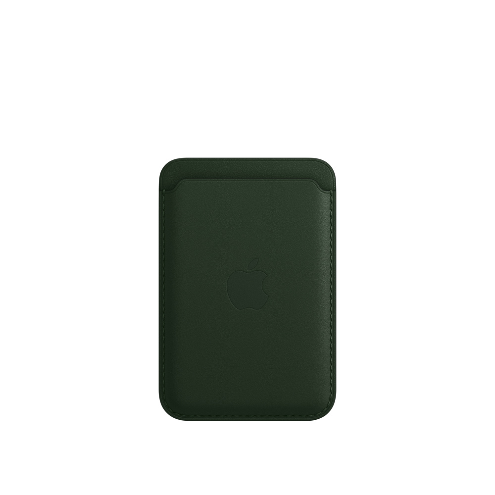 фото Чехол apple для iphone leather wallet magsafe sequoia green (mm0x3ze/a)