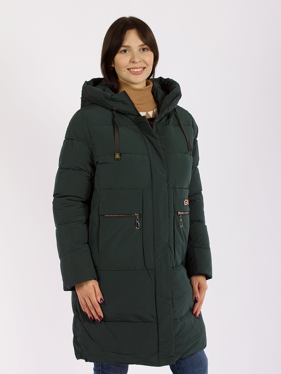 Пальто женское GEVITO GD57000739 зеленое 52 RU