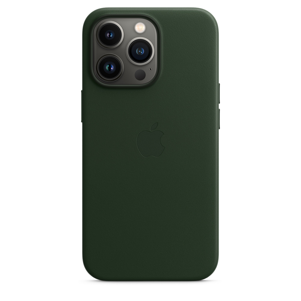 фото Чехол apple для iphone 13 pro leather case magsafe sequoia green (mm1g3ze/a)