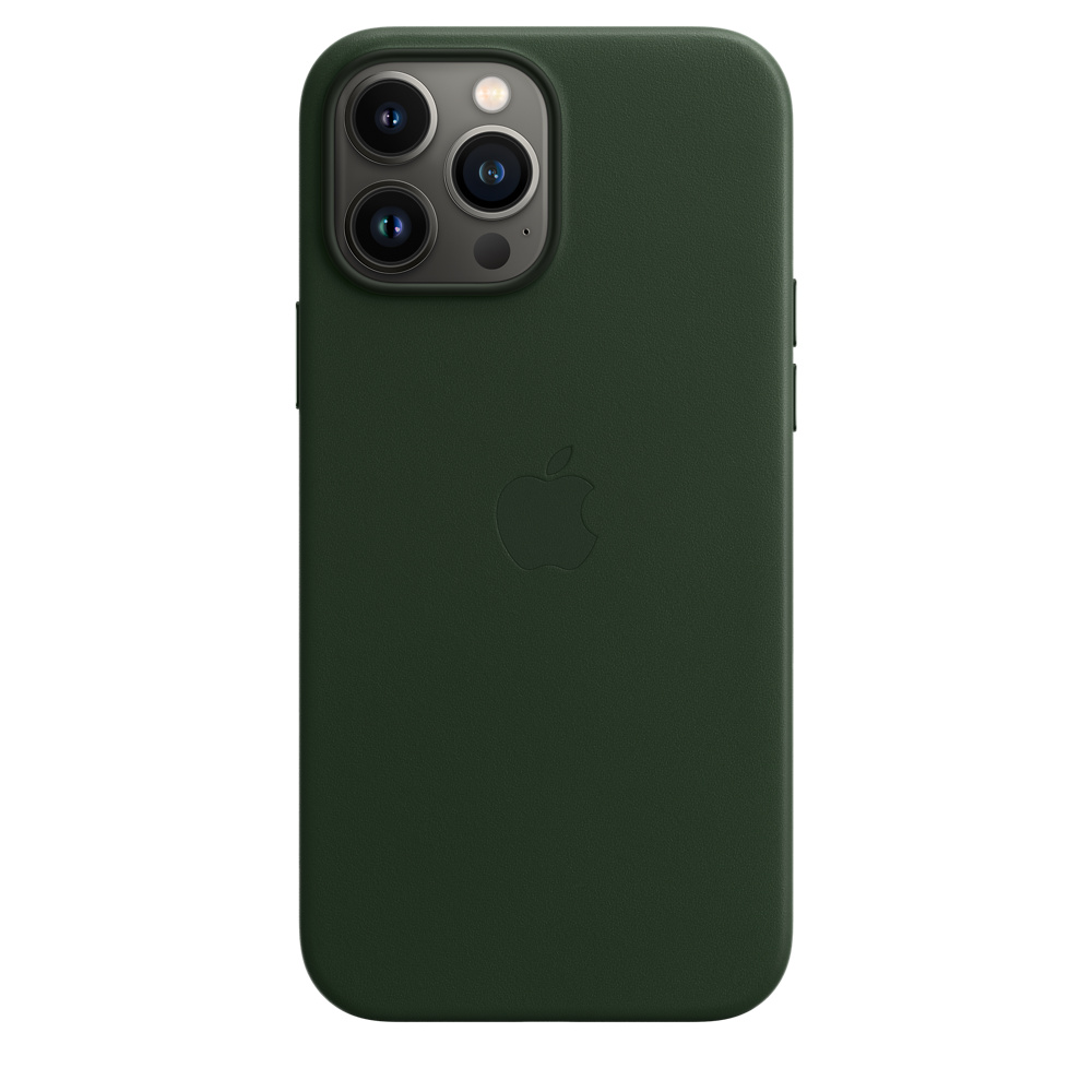 фото Чехол apple для iphone 13 pro max leather magsafe sequoia green (mm1q3ze/a)