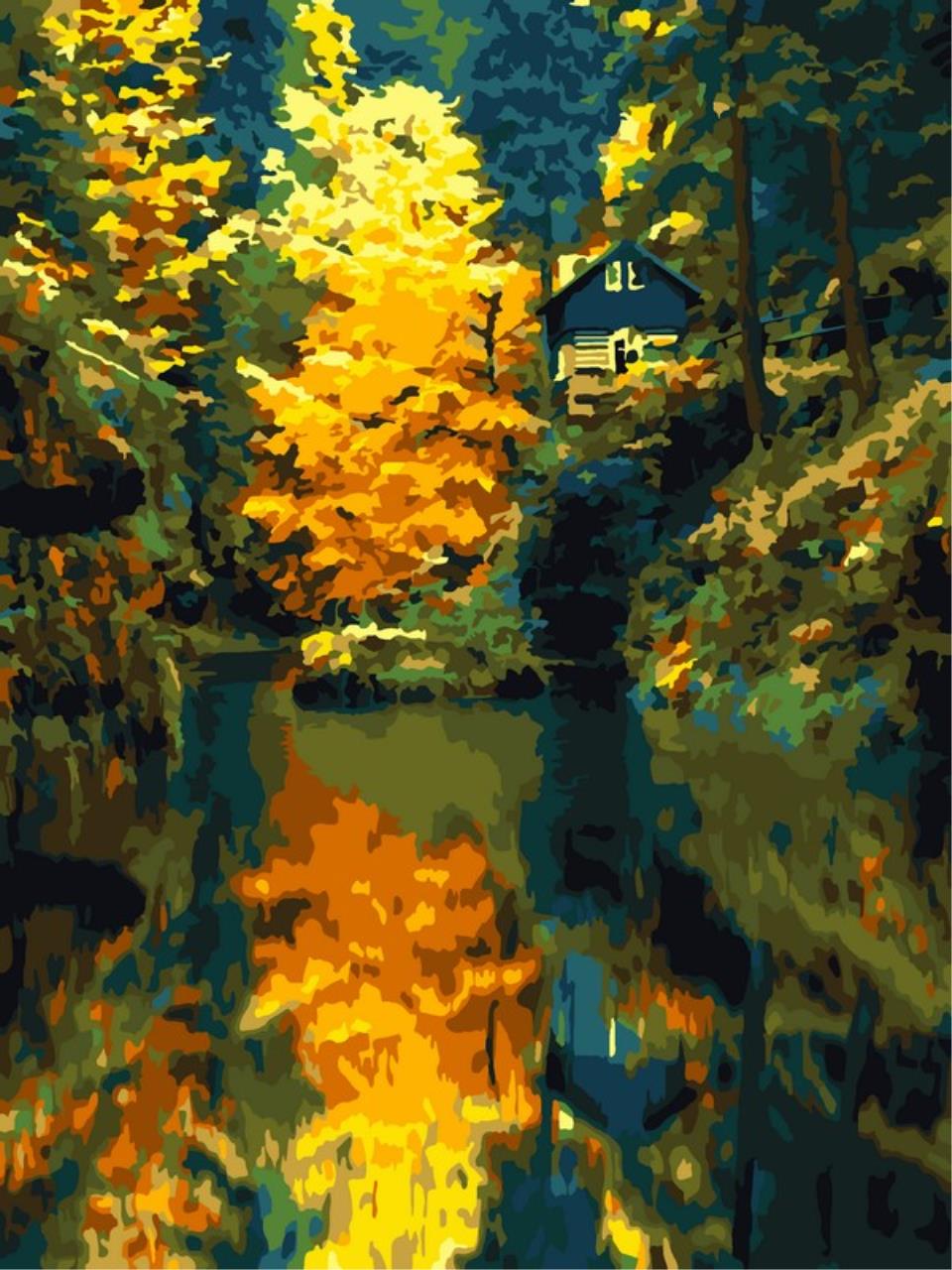 

Картина по номерам на картоне Lori "Домик лесника" 28,5x20, 28,5х20