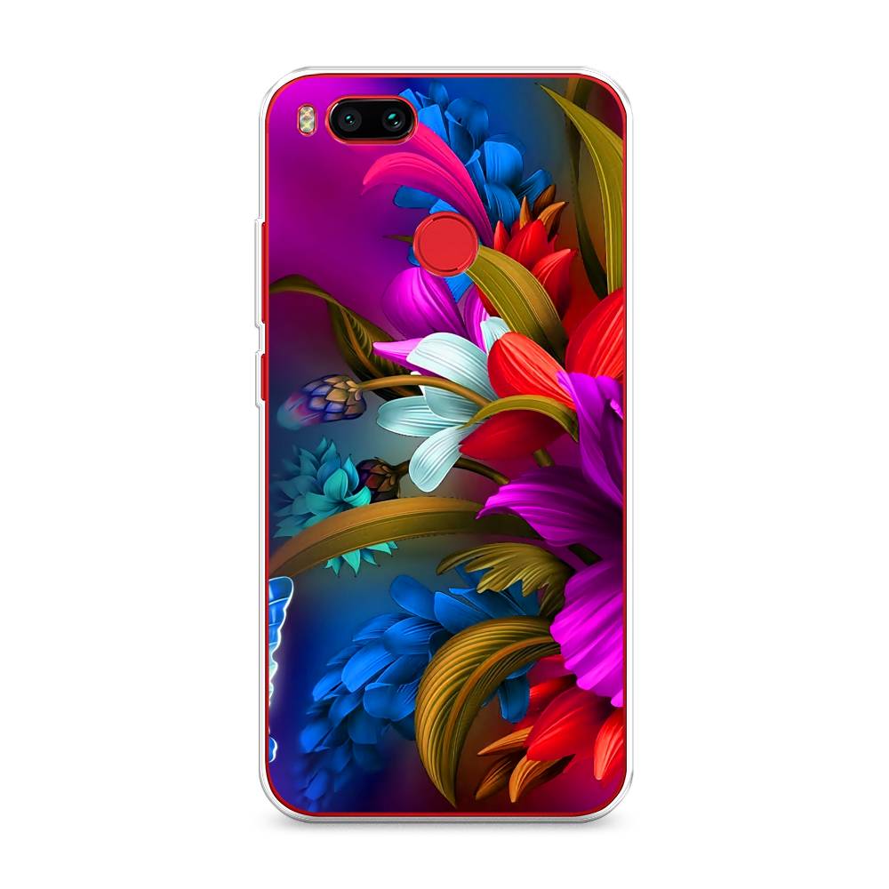 

Чехол на Xiaomi Mi A1"Фантастические цветы", Фиолетовый;красный;синий, 32650-2