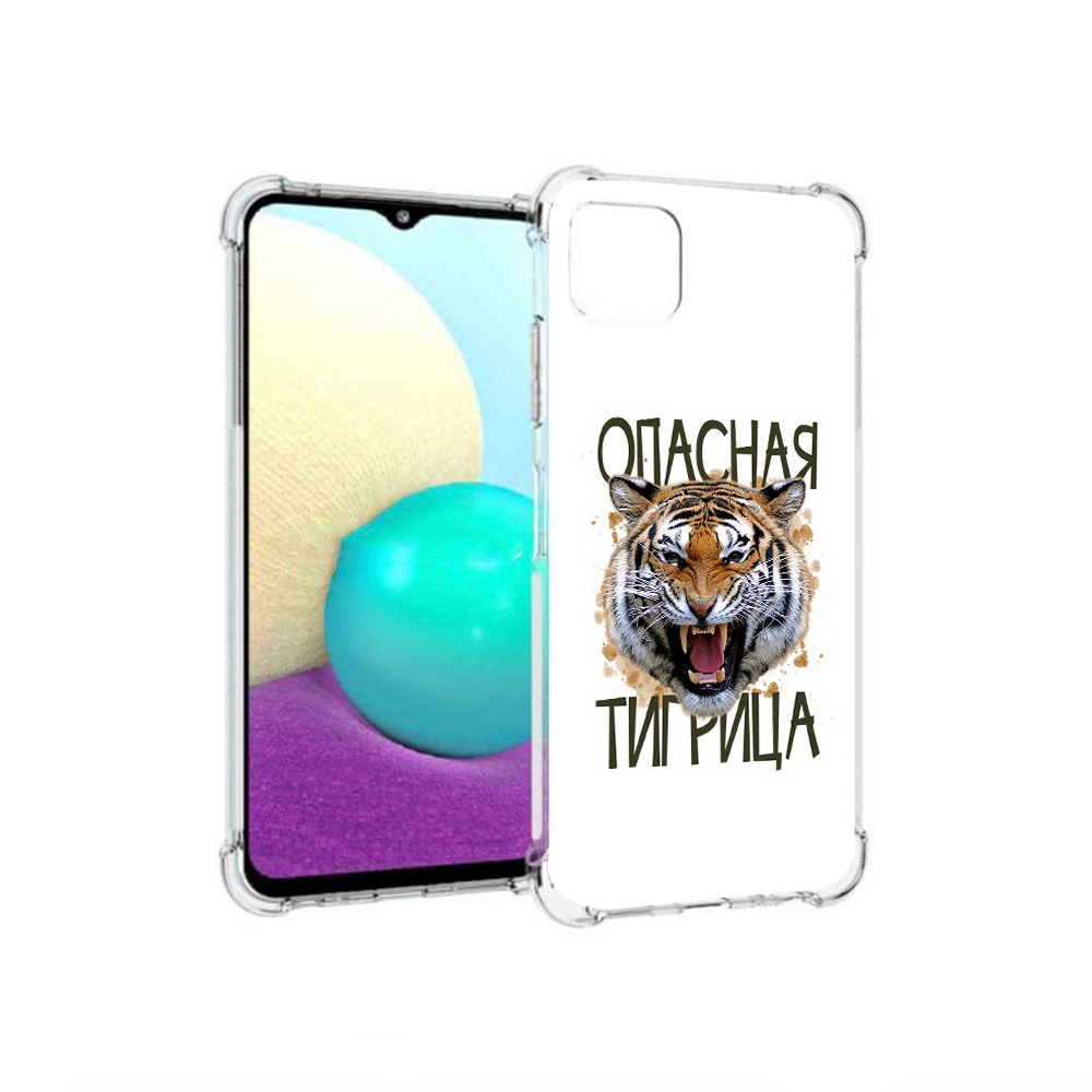 

Чехол MyPads Tocco для Samsung Galaxy A22 опасная тигрица, Прозрачный, Tocco