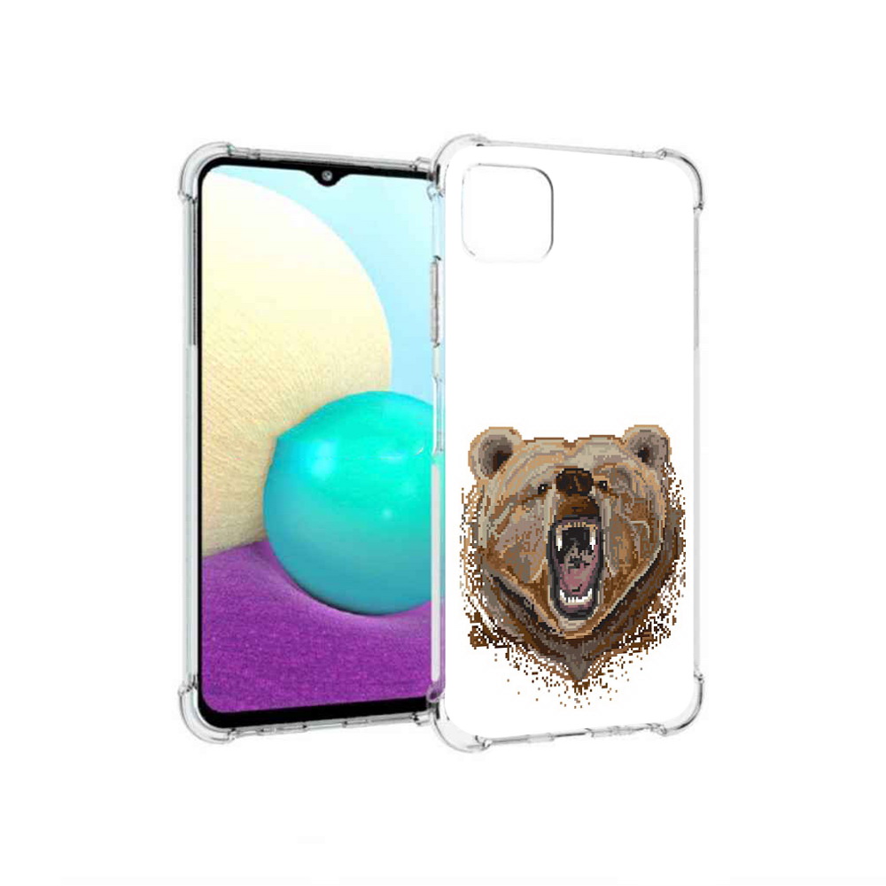 

Чехол MyPads Tocco для Samsung Galaxy A22 пиксельный медведь, Прозрачный, Tocco