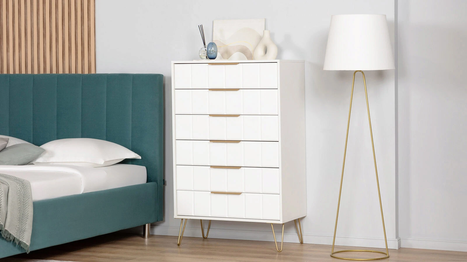 

Комод Askona Selenga 6 ящиков Белый Премиум 80x128x45, Selenga