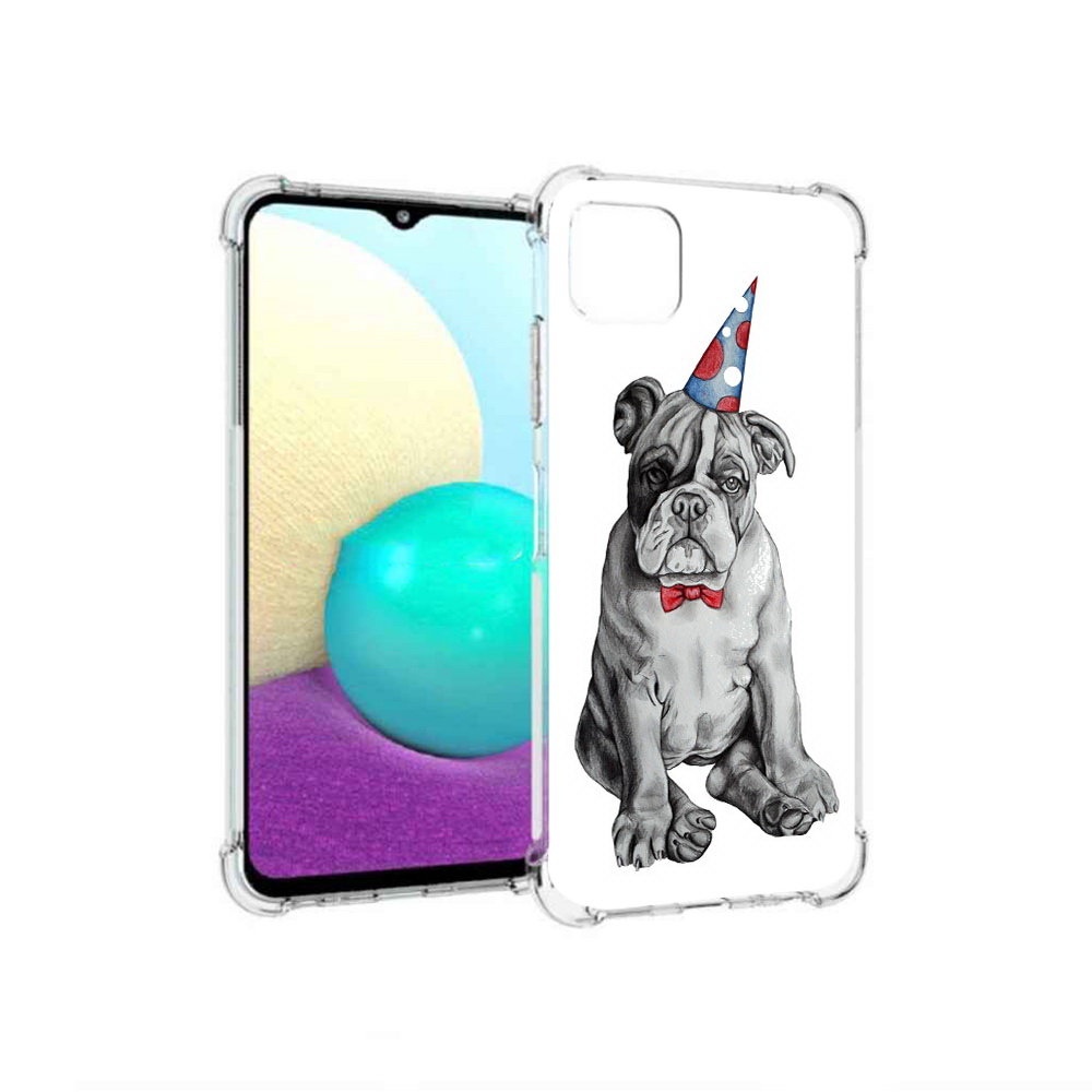 

Чехол MyPads Tocco для Samsung Galaxy A22 праздничный щенок, Прозрачный, Tocco